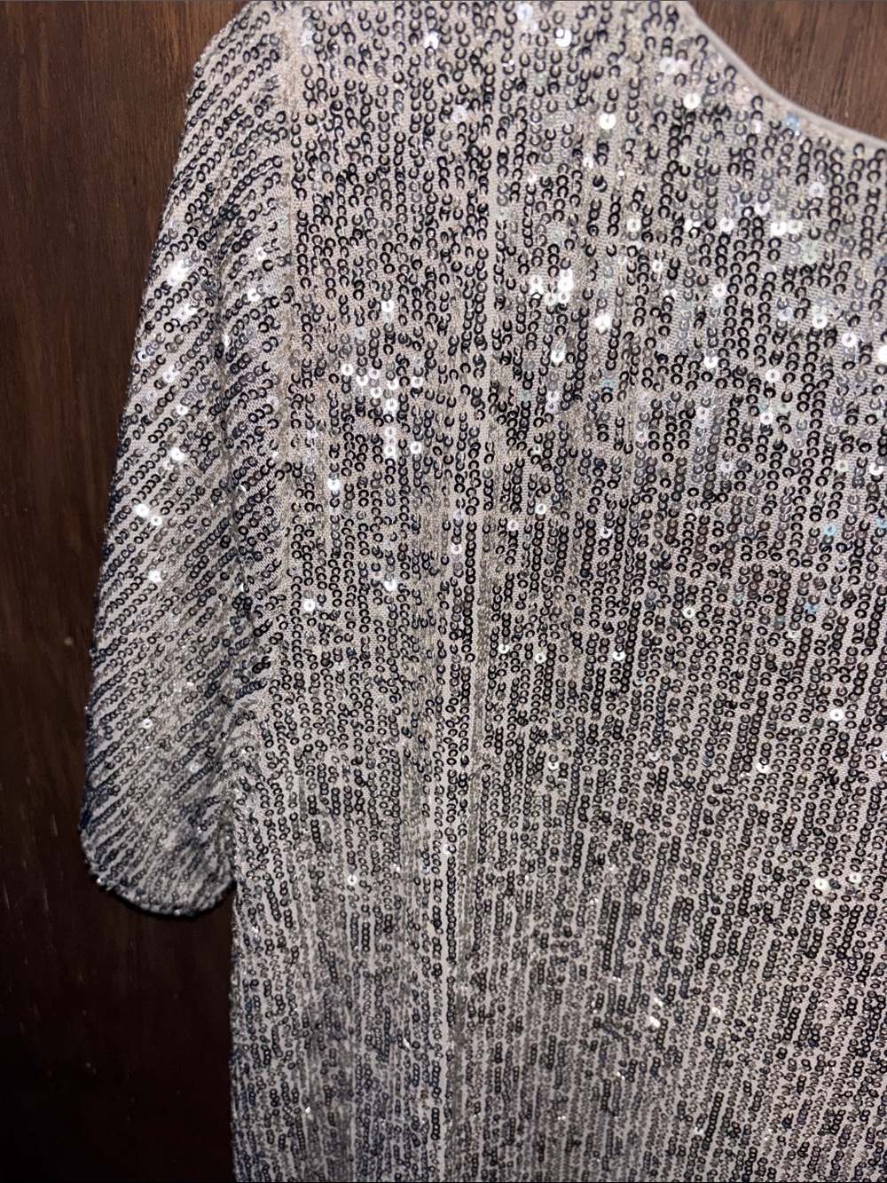 Vince Camuto Silver Sequin V-Neck Mini Dress - Picture 13 of 16
